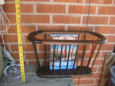 Vintage UMANOFF STYLE Wood Spindle Magazine Rack 