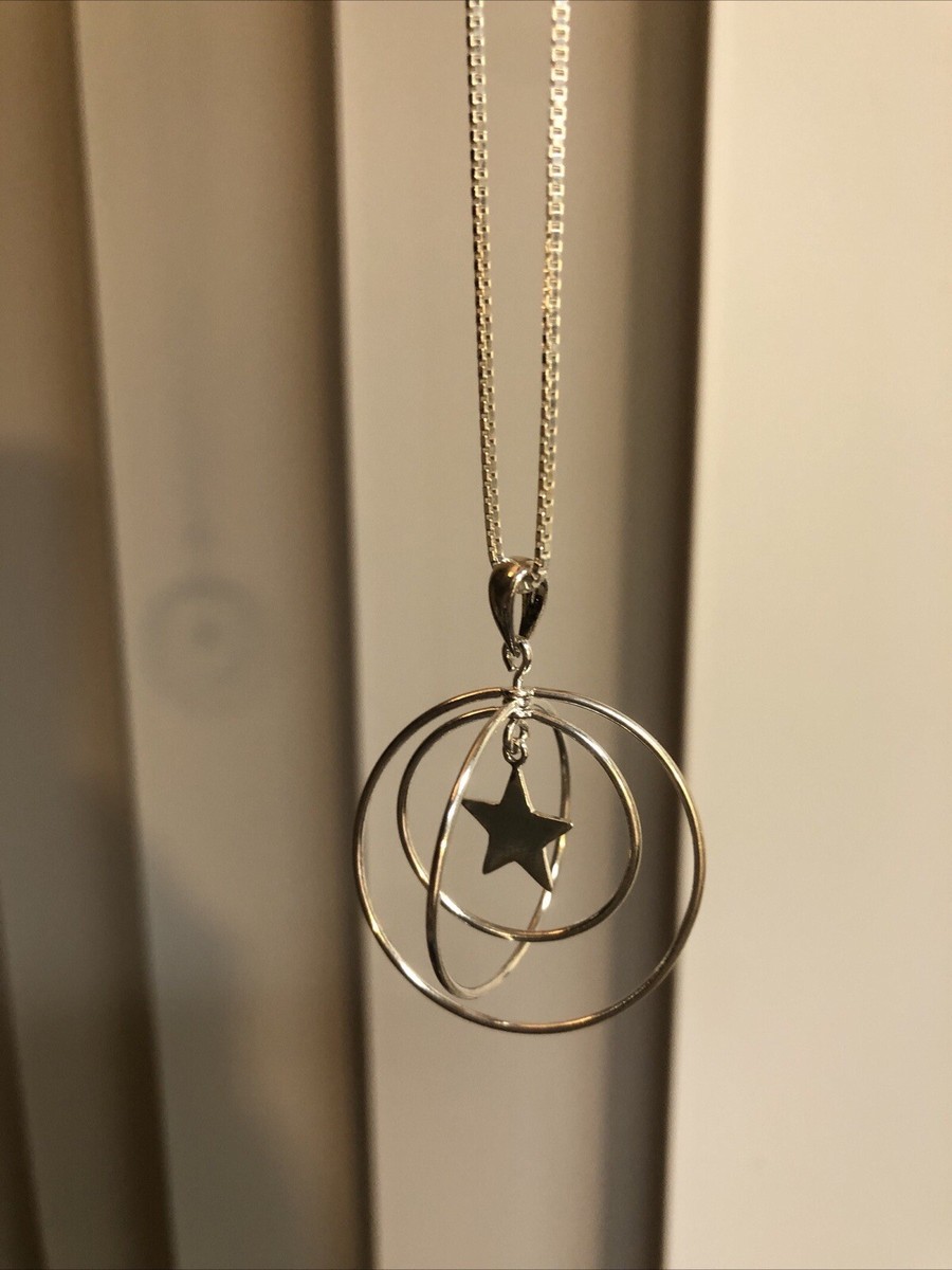 Etoile Coin Necklace（Silver）【Silver925】 7. Sylvia Browne Sterling 925 Spiritual Three Circle Star Pendant