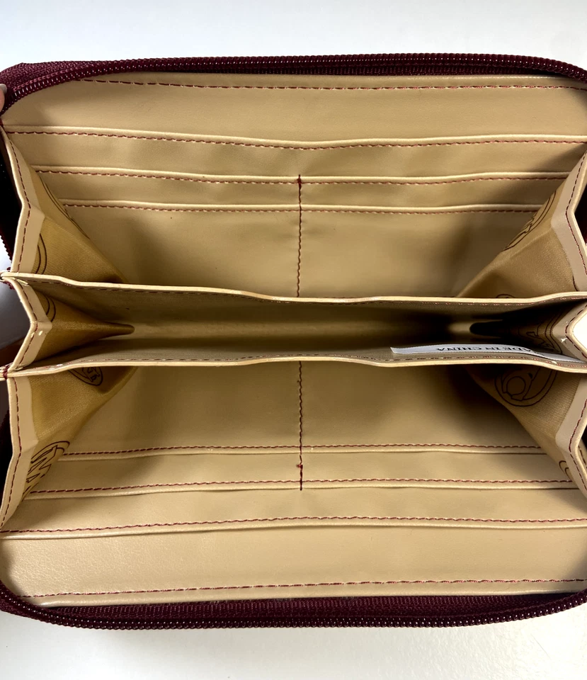 Bolso sin asas cartera Madi Claire de cuero genuino rojo, nuevo con etiquetas, imitación intemperie Foto 4 de 4