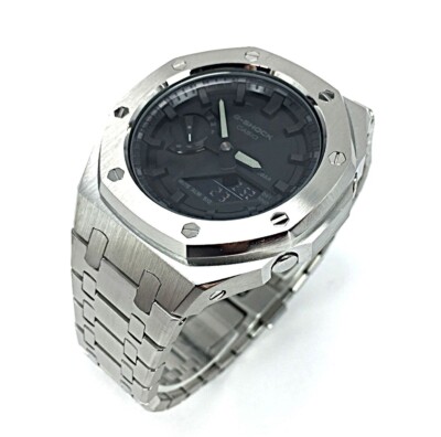 Casioak Mod Royal Oak Casio G-Shock GA-2100 All Metal Steel Band Watch GA2100