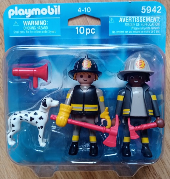 Playmobil 5942 Bomberos Rescate con perro. Nuevo en blíster. Coleccionismo