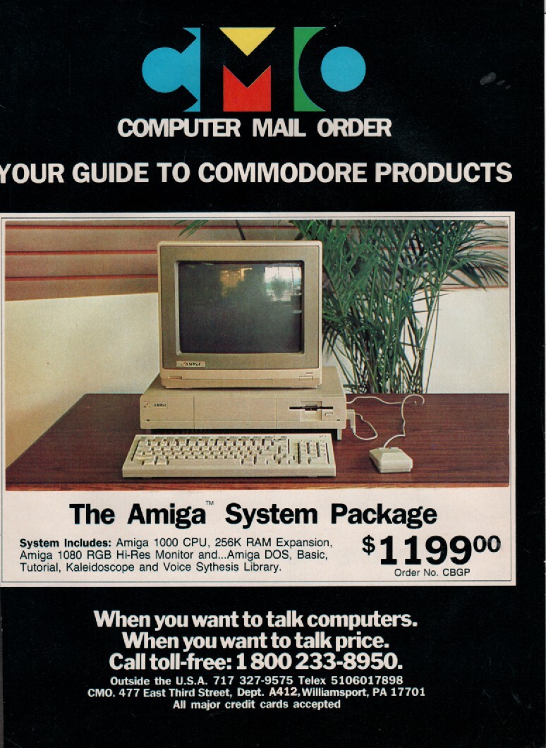 Commodore Amiga 1000 Computer Original Magazine Ad UK