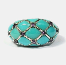 Sterling Silver Blue and Purple Stone Ring Size 7