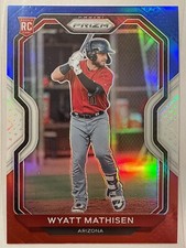 2021 Panini Prizm Wyatt Mathisen Red White & Blue Prizm Rookie RC #84 Baseball