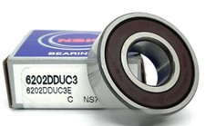 NEW NSK 6202 DDU C3 DEEP GROOVE BALL BEARING RUBBER SEALED 15x35x11mm Metal