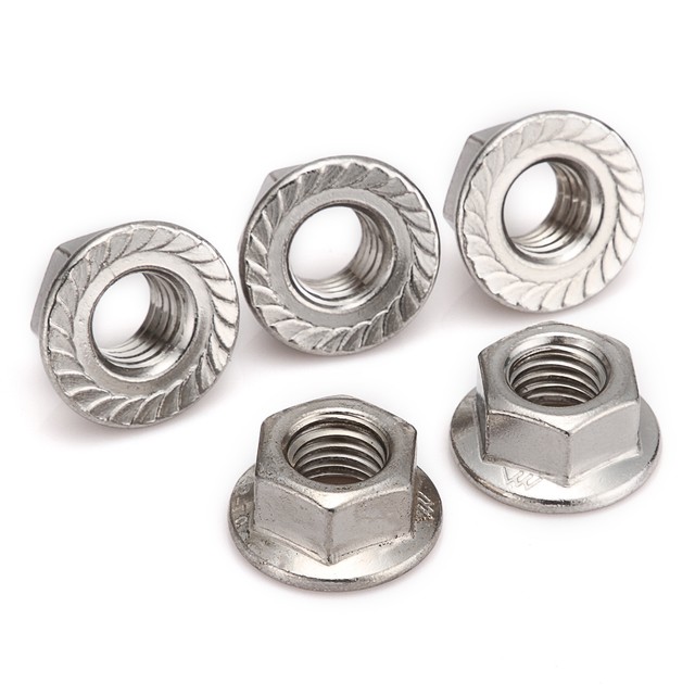 A2 Stainless Steel Metric Flange Serrated Nuts M3 M4 M5 M6 M8 M10 M12