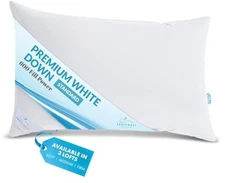 Goose Down Sleeping Pillow White 600 Fill Power with Firm Standard (Pack of 1)