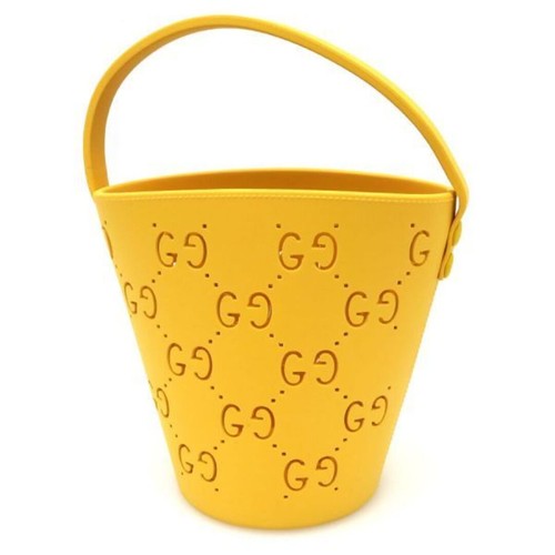Gucci GG Rubber Children's Handbag Yellow Used From Japan