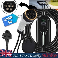 EV Charging Cable Type 2 UK Plug 3 Pin Electric Vehicle Car Charger Portable 13A