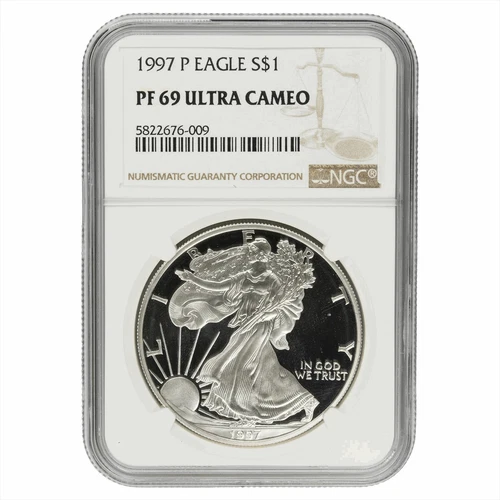 1997P American Silver Eagle 1 Oz NGC Proof PF 69 Ultra Cameo