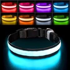 Light up Dog Collar Lights for Night Walking - LED Dog Collar Light Rechargeable