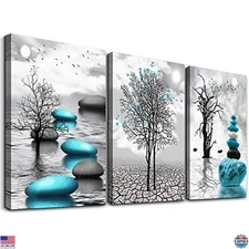 Modern 3-Piece Framed Canvas Wall Art Set - Black & White Abstract Decor