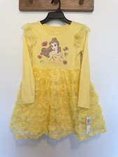 Disney Princess Beauty and the Beast Girls Tutu Dress Size 6x NWT yellow Cartoon