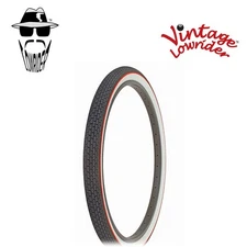 Vtg L.R TIRE 26 X 2.125 WHITE WALL W/RED LINE BRICK TREAD CRUISER BIKE