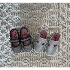 Two Pairs Cienta Kids Baby Sparkle Strap Mary Jane Shoes Size EU 21 US 5