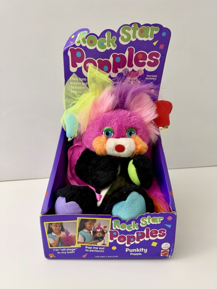 Rock Star POPPLES Punkity Vintage 1986 Plush Mattel Brand New Old