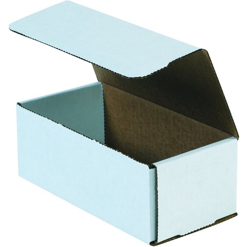 White Corrugated Cardboard Mailing Boxes, 10 x 4 7/8 x 3 3/4 Inches, Pack of ...