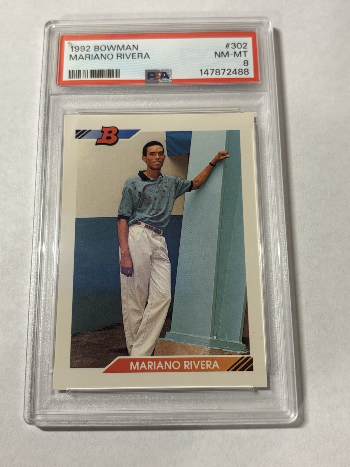 1992 Bowman #302 Mariano Rivera PSA 8