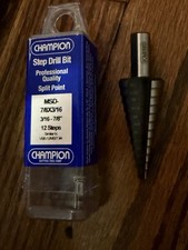 3) Champion 12 Step Reamer Bit  3/16” up to 7/8”