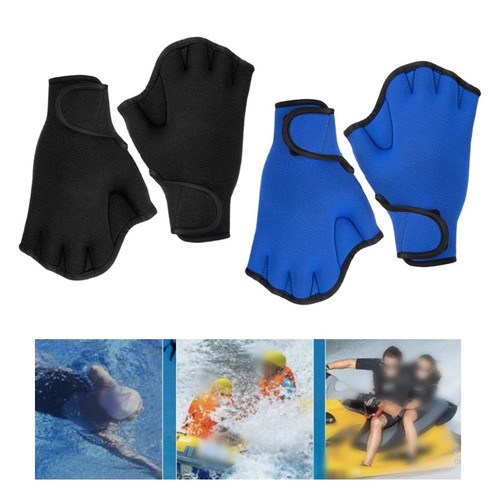 Water Resistant Swim Gloves 2mm Webbed for Aquatic Exercise and Training - Picture 6 of 41