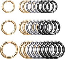 27 Pcs Trigger Spring O Rings Round Carabiner Clip Binder Key Rings for Purse