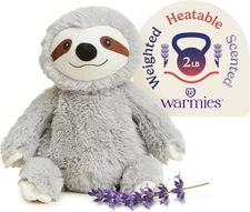 warmies Microwavable & Weighted Stuffed Animals, Grey Sloth  13"