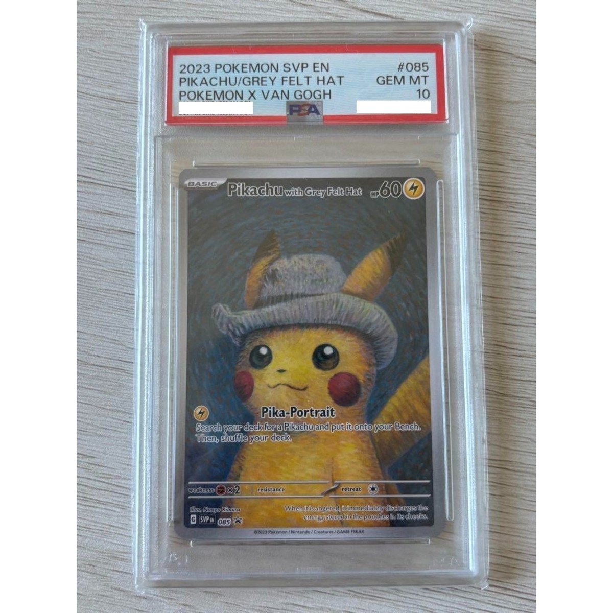 【鑑定済】PokémonSPYINPIKACHU&VAN GOGH PSA10 PSA 10 Van Gogh Pikachu with Grey Felt Hat SVP EN 085 Promo