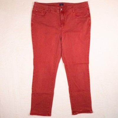 NYDJ Red Faded Reptile Print Skinny Jeans Size 18W Maximalist Rocker Chick