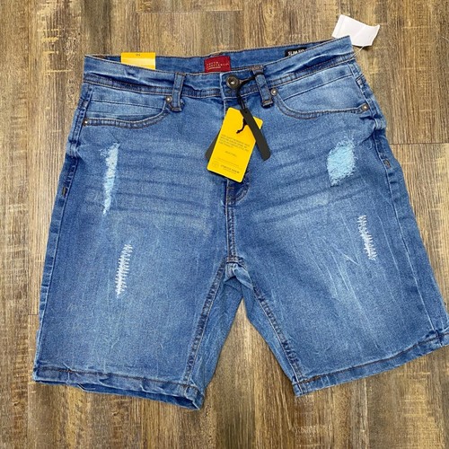 Truth Substance Common Sense Slim Fit Distressed Denim Shorts Barnes Blue 16 NEW