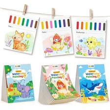Paint with Water Books for Kids Set of 3 with Brushes Travel Activity Toddler