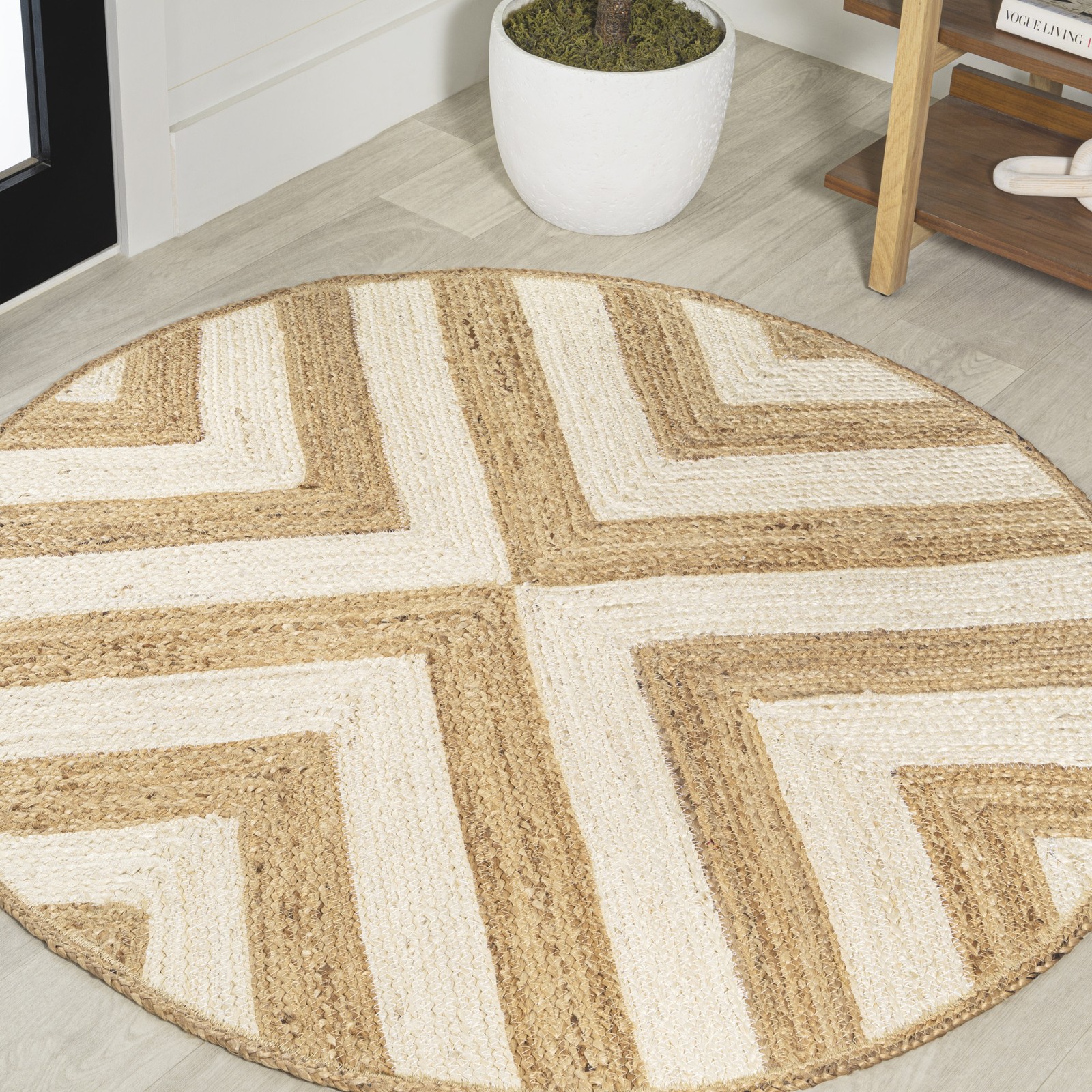 JONATHAN Y Ansa 4x4 Jute Power Cream Indoor Outdoor Rug RNF111-4R