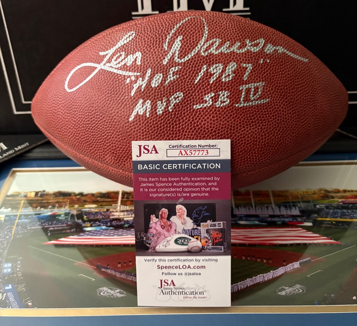 Len Dawson Autographed Signed Kansas City Chiefs NFL Football JSA COA HOF & MVP Inscriptions 