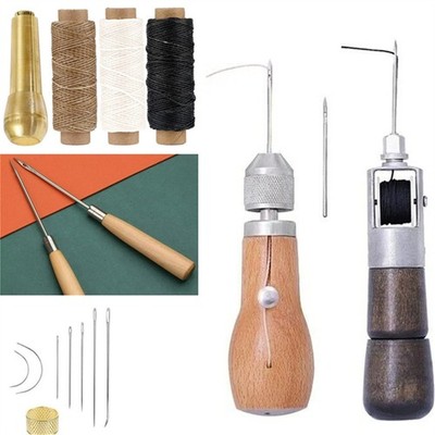 Leather Sewing Awl Thread Kit With Speedy Hand Stitcher Sewing Waxed Repair Tool