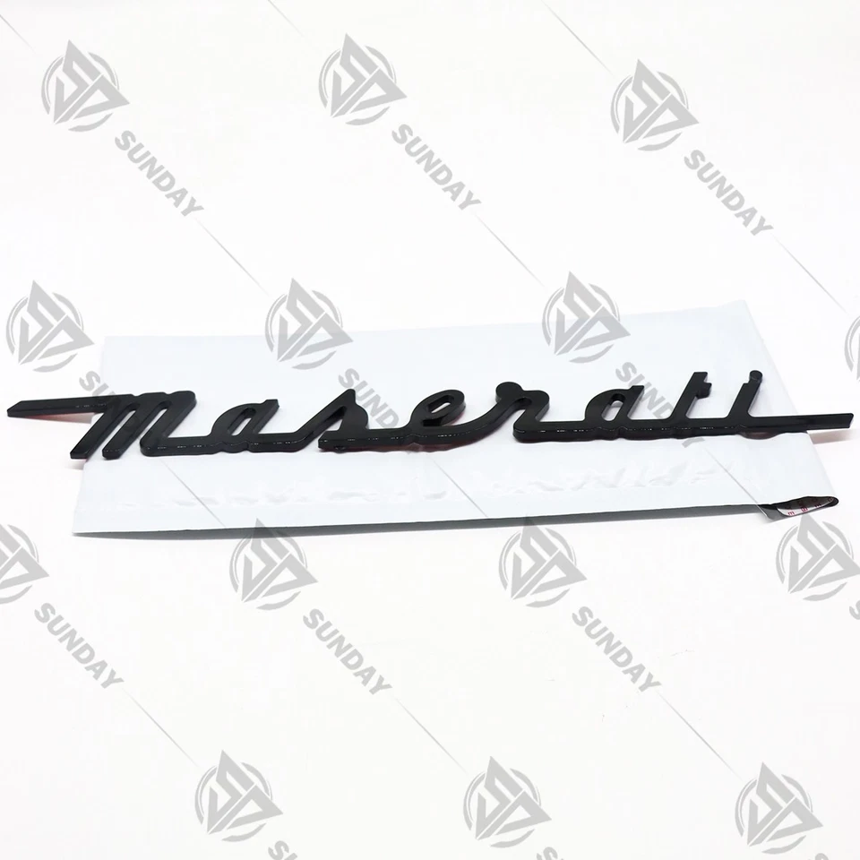 For Maserati Gloss Black Trunk Letter Nameplate 3D Emblem Badges Sport - Image 4 of 4