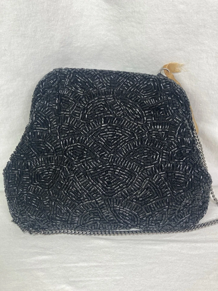 Black Beaded Handbag With Chain From Indian To You New With Tags  - Image 4 of 4