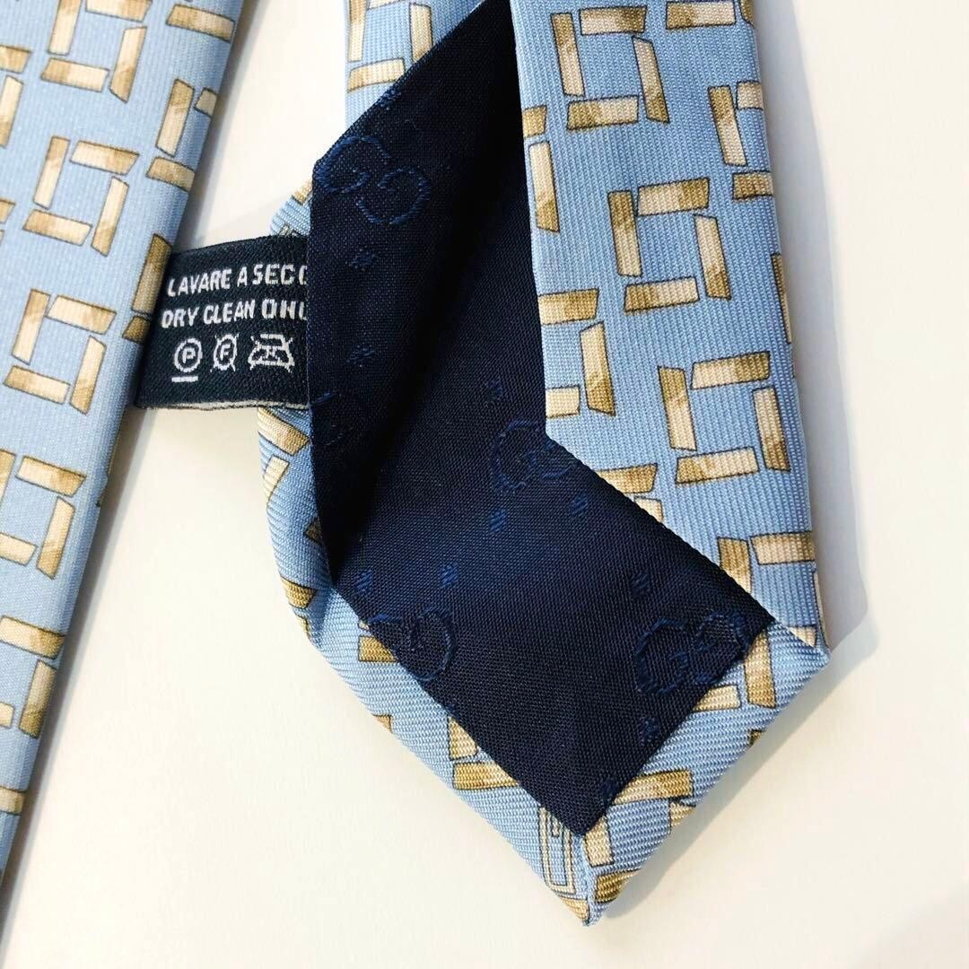 Mint Gucci tie panel pattern light blue men's ele… - image 8
