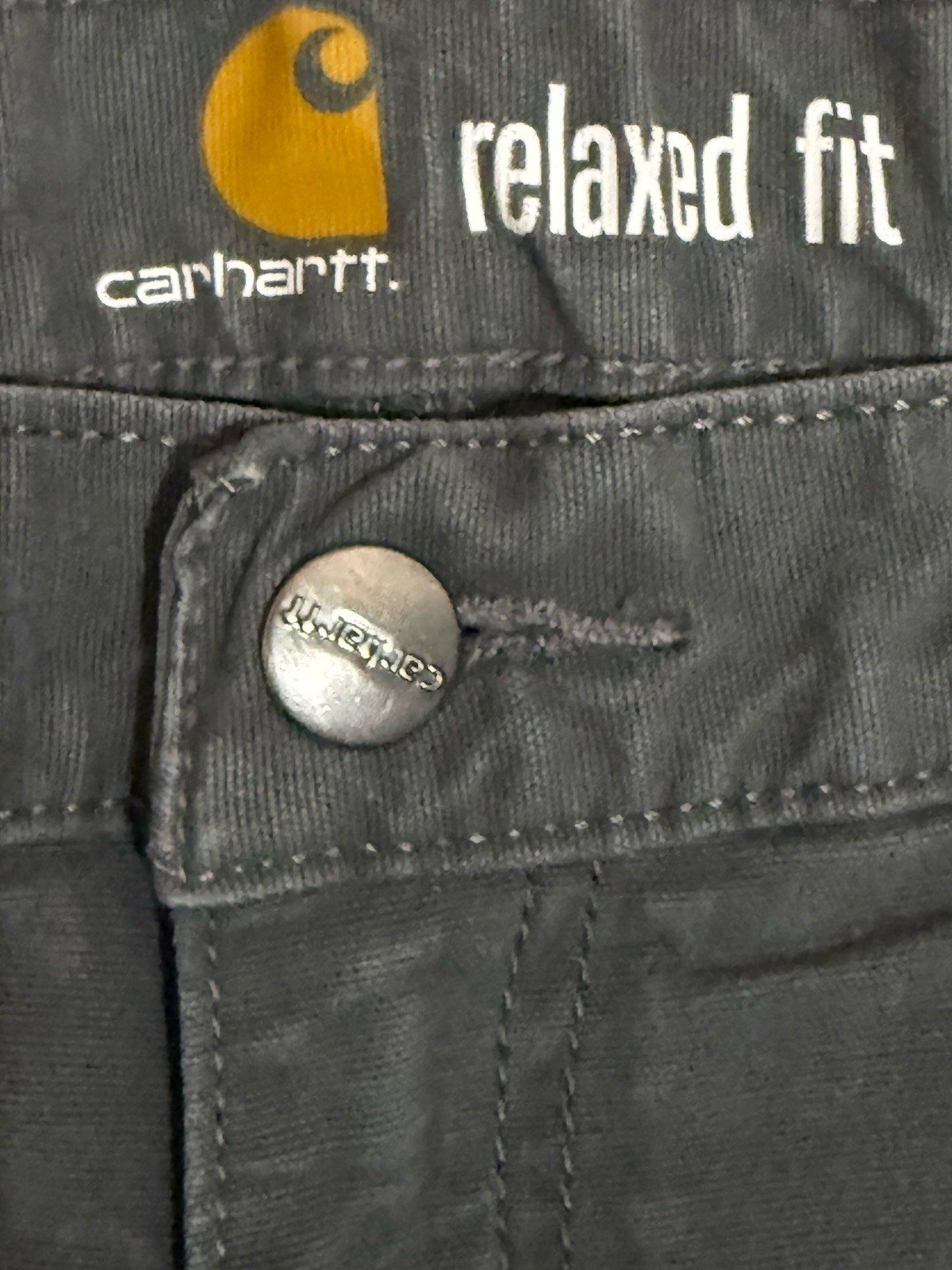 Carhartt Relaxed Fit Work Pants Gray 102291-039 Cell Phone Pocket Men’s 32x30 thumbnail 3