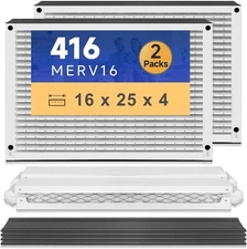 (2) REPLACEMENT 416 FILTER MERV 16, 16"X25"X4" FOR APRILAIRE WHOLE HOUSE