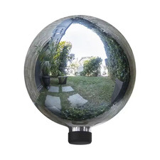 10 In. Dia Indoor/Outdoor Glass Gazing Globe Yard Decoration, Silver Free Shippi