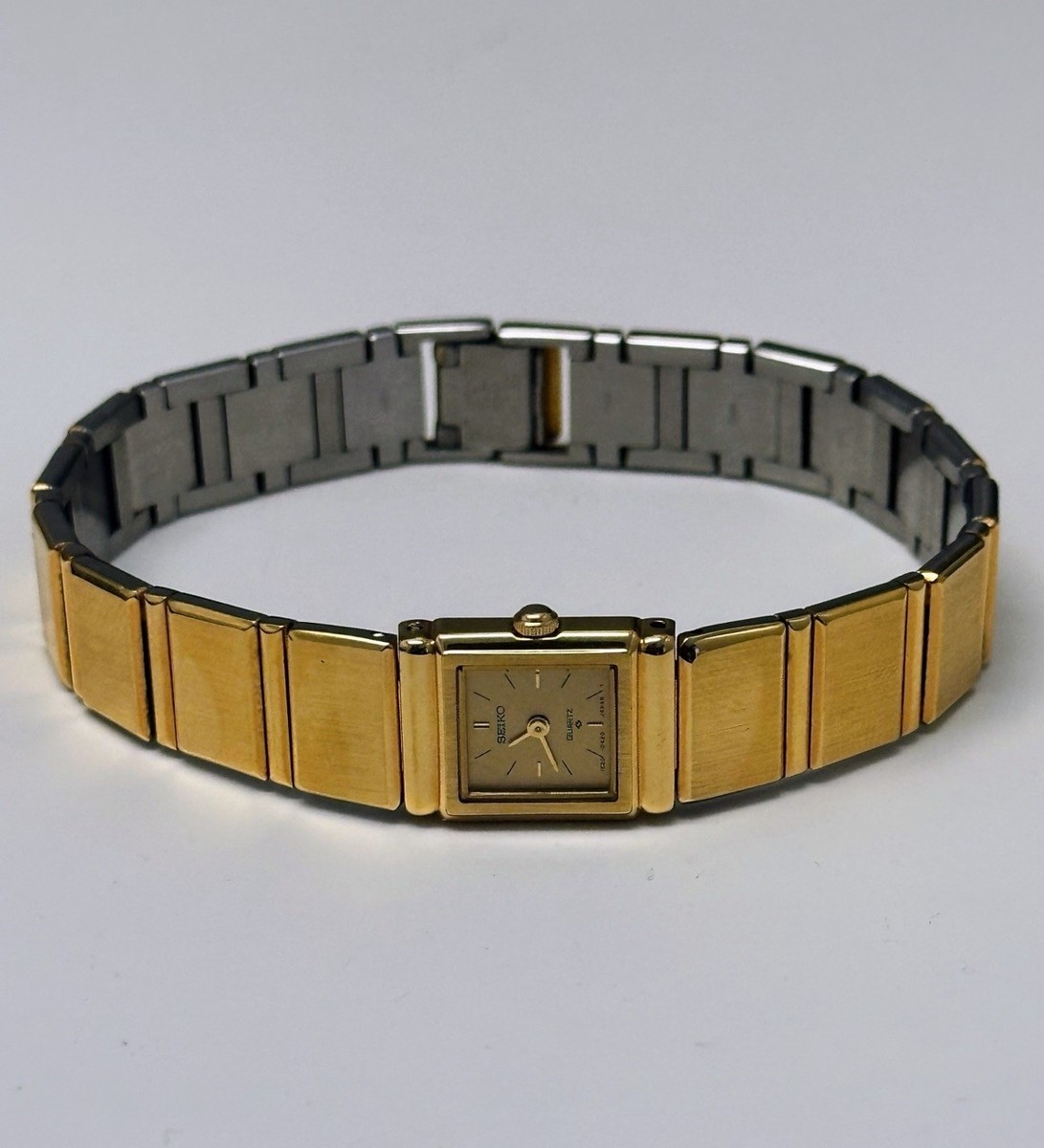 SEIKO セイコー 1E20-5A7A レディース腕時計 ゴールド スクエア型 Rare Vintage Seiko 1E20-5030 Square Gold Tone Women's Watch - Not