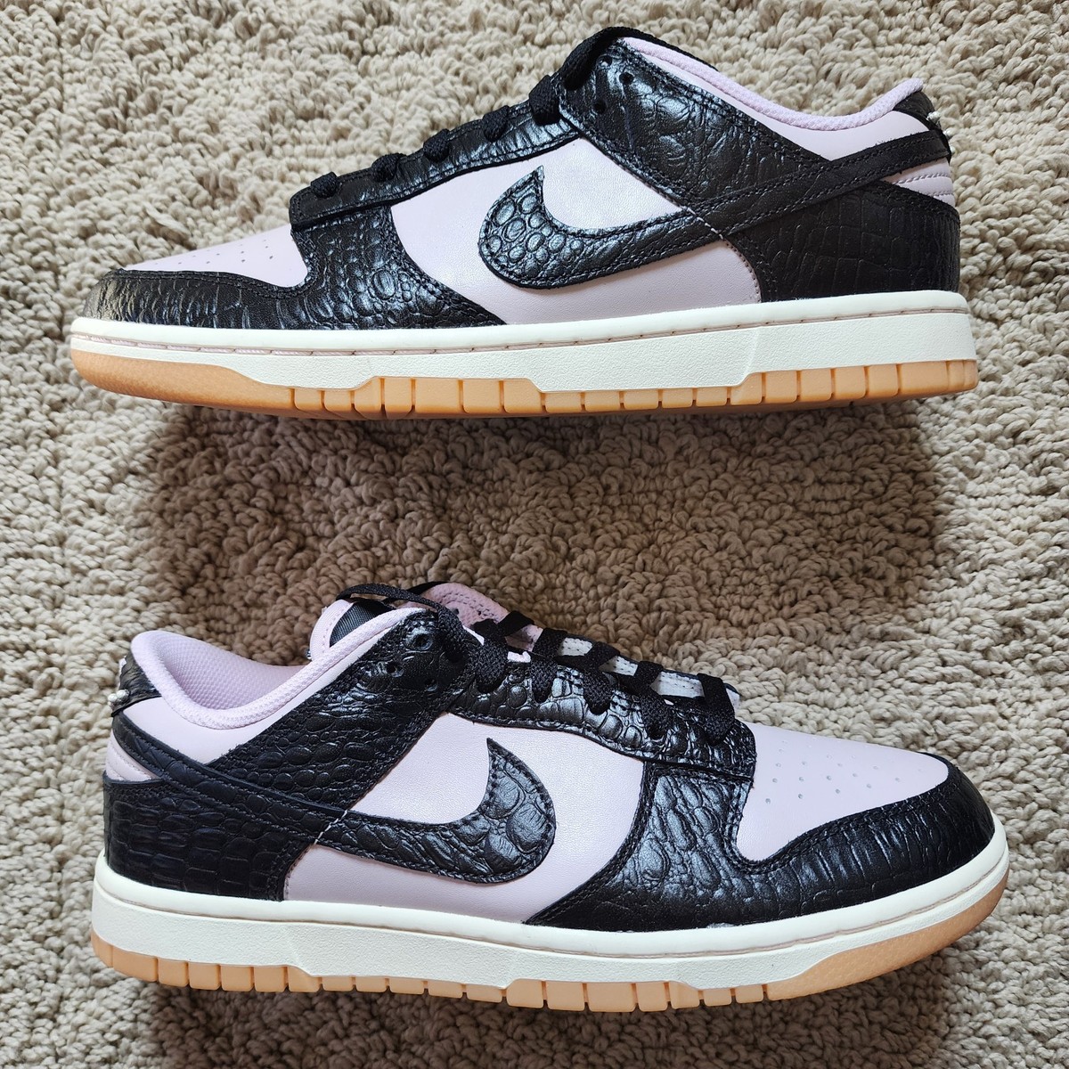 Nike Dunk Low Black Platinum Violet Croc Brand New Sz 8.5 | eBay