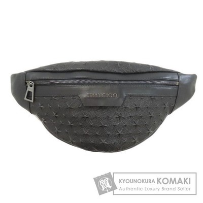Jimmy Choo Star geprägtes Leder Body Bag schwarz Damen verstellbarer Riemen a...