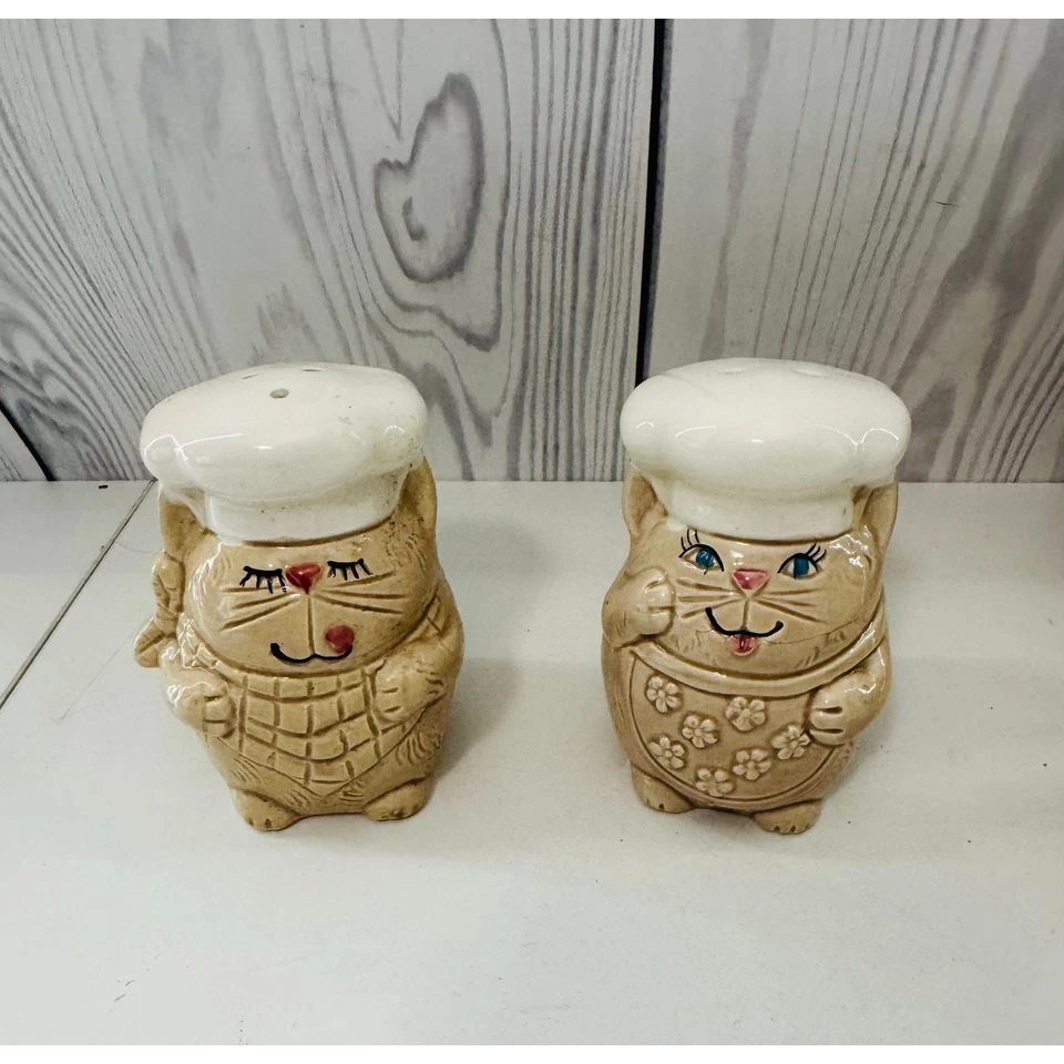 VTG Enesco 1982 Japan Cat Set - Salt & Pepper Shakers, Toothpick, Creamer/Sugar Foto 2 de 4