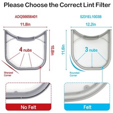 Stainless Steel Dryer Lint Filter for LG Kenmore