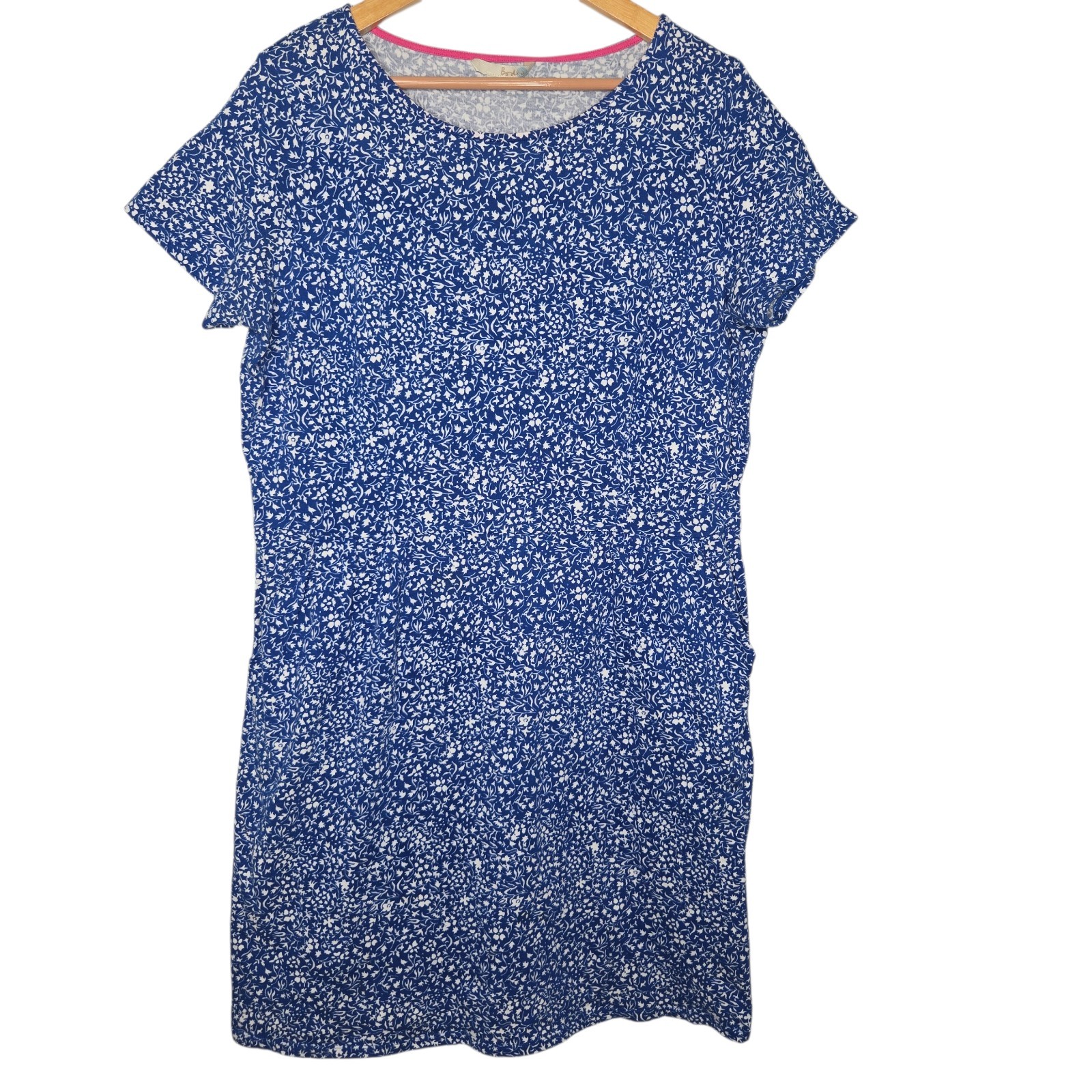 Boden Womens Blue Floral Print Cotton Phoebe Dress Size 16
