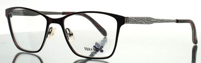 VERA WANG LUXE Alva MR Maroon Womens Semi Cat Eye Full Rim Eyeglasses 50-16-135