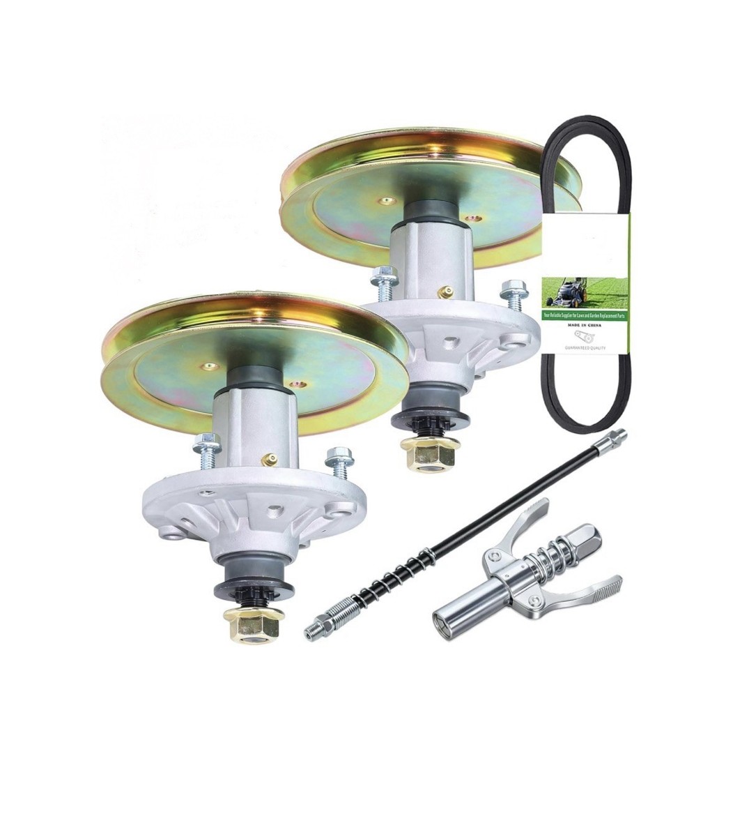 2 Pack GY21098 Spindle Assembly & Pulley Belt for John Deere LA105