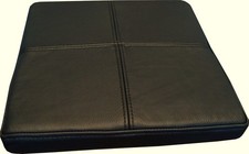 6 Sitzkissen 40x40 in schwarzes Echtleder Toledo Nero