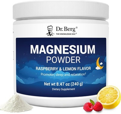 Dr. Berg Magnesium Glycinate Powder for Sleep, 8.47 Ounce (Pack of 1) 