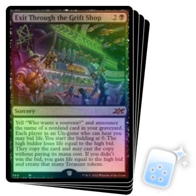 FOIL EXIT THROUGH THE GRIFT SHOP (GALAXY FOIL) X4 Unfinity Magic MTG MINT CARD